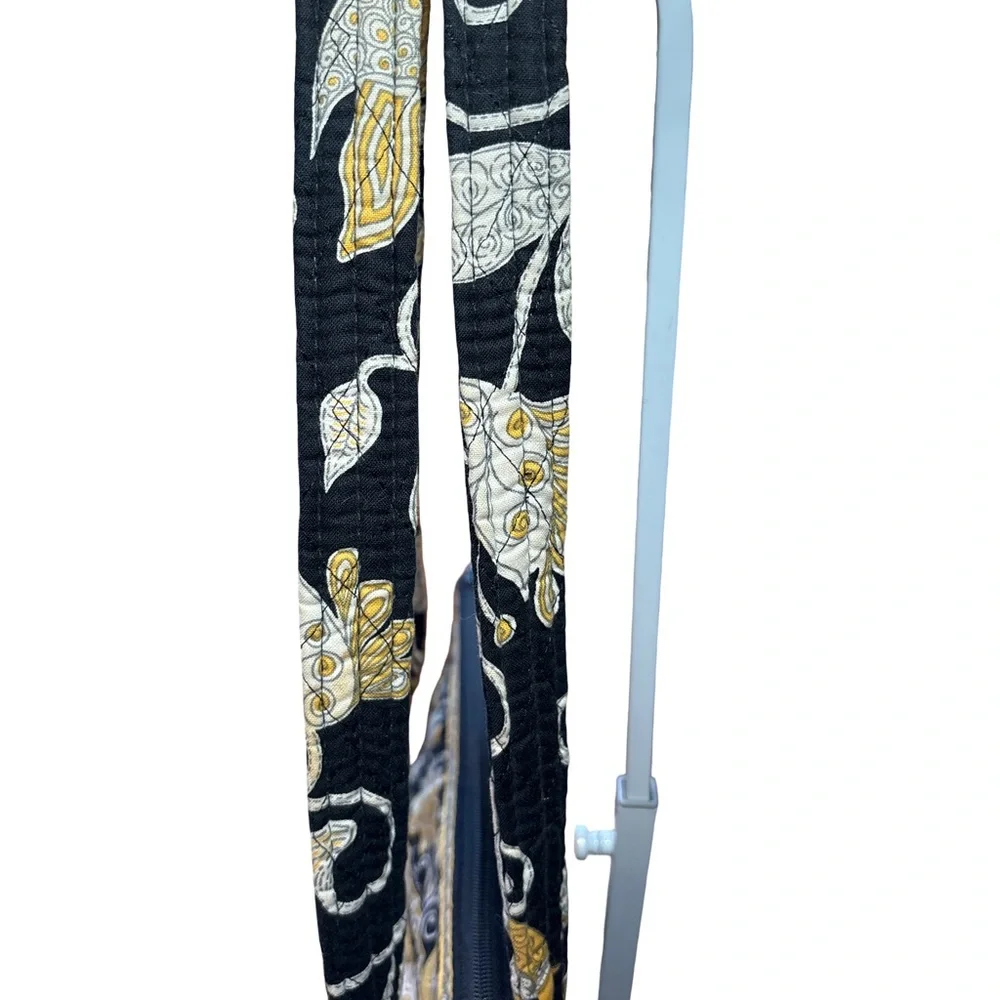 Vera Bradley Navy Floral Quilted Tote with Yellow & White Accents